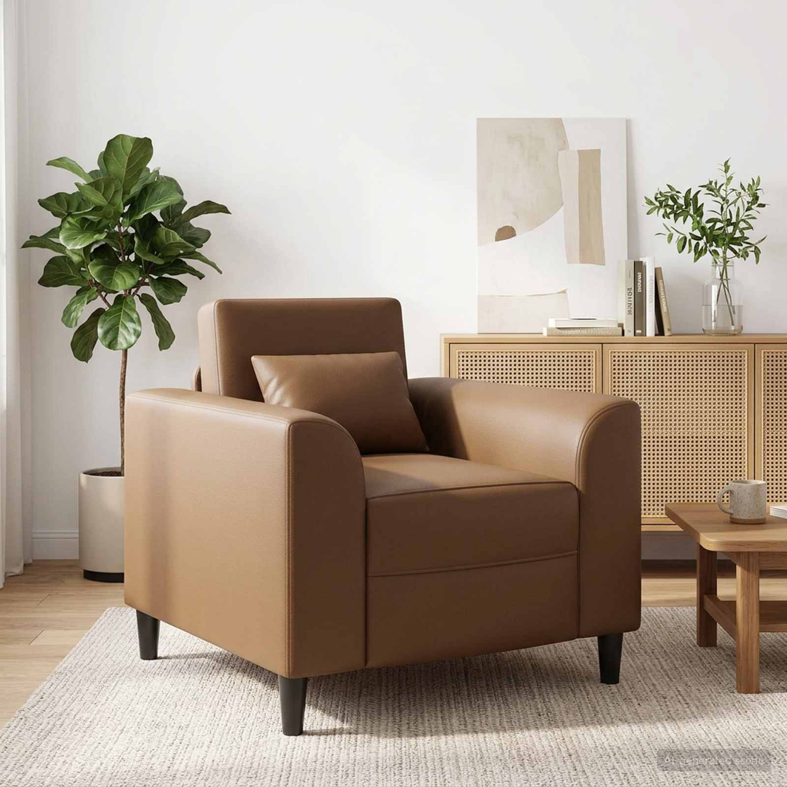 vidaXL Fauteuil Crèmekleurig Kunstleer