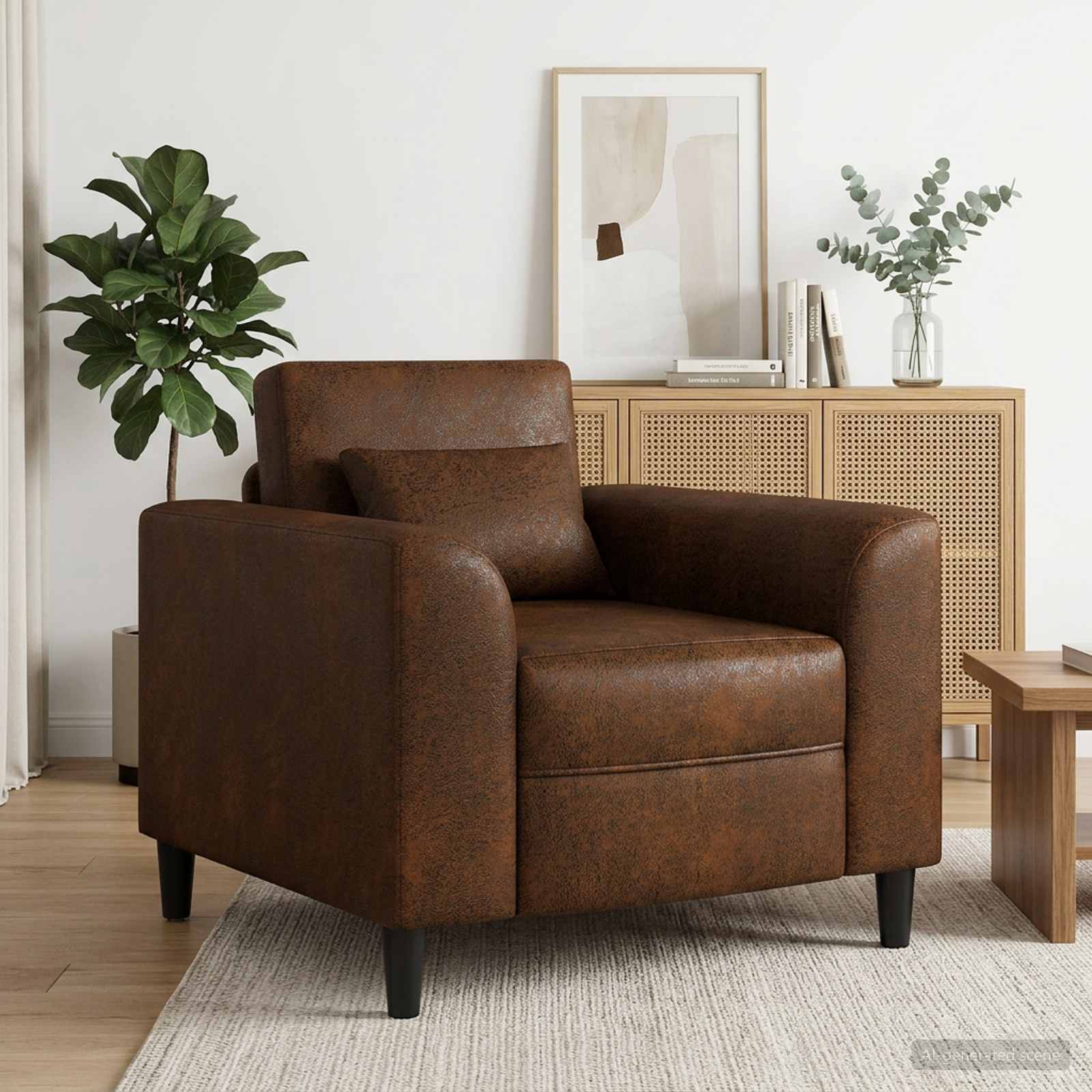 vidaXL Fauteuil Bruin Nep Suede Leer