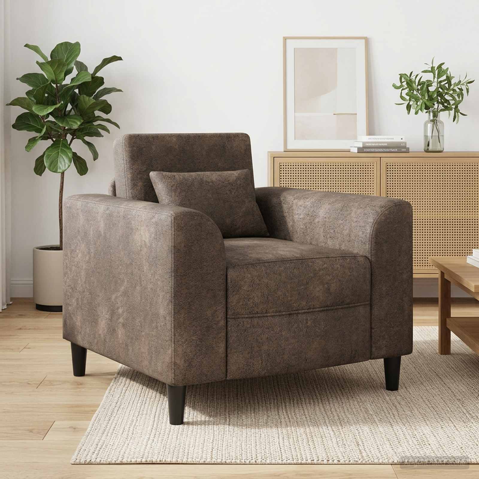 vidaXL Fauteuil Bruin Nep Suede Leer