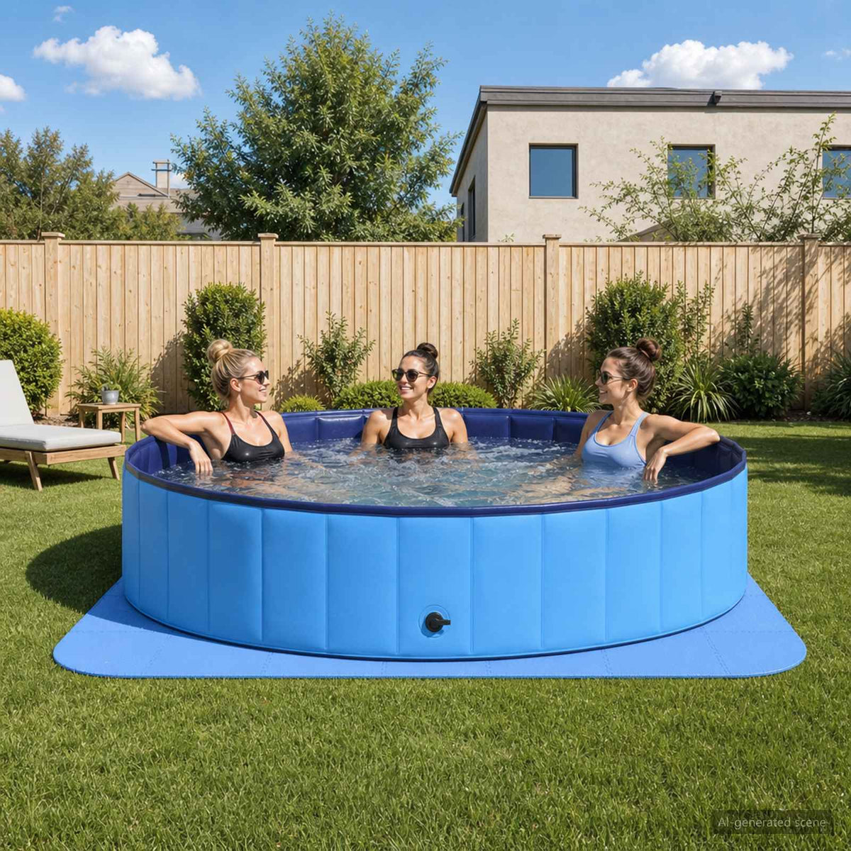 vidaXL Zwembad Grondmat 16 st Ø 235 cm Rond EVA Schuim Zwart