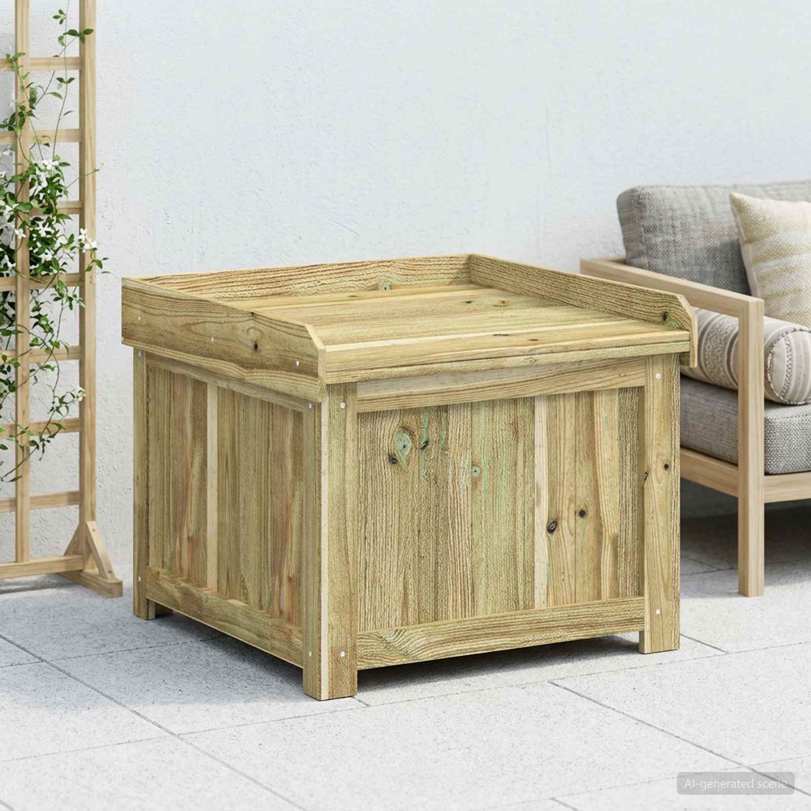 vidaXL Kussenbox voor buiten Geïmpregneerd grenenhout 58,5 x 60 x 47 cm