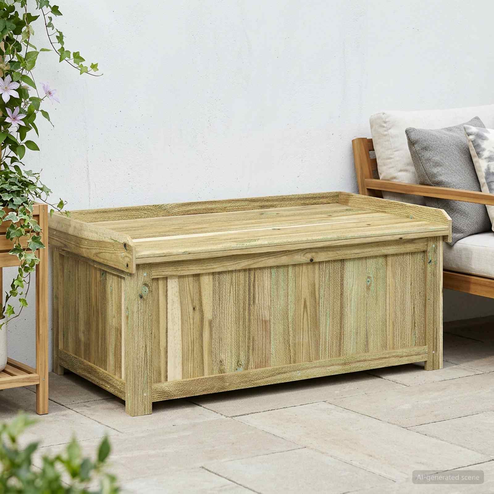 vidaXL Kussenbox voor buiten Geïmpregneerd grenenhout 58,5 x 60 x 47 cm