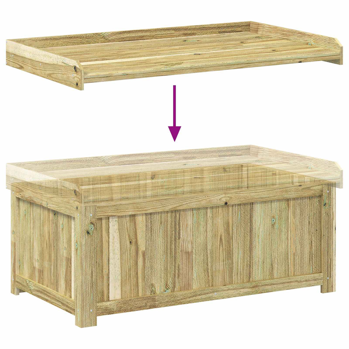 vidaXL Kussenbox voor buiten Geïmpregneerd grenenhout 58,5 x 60 x 47 cm