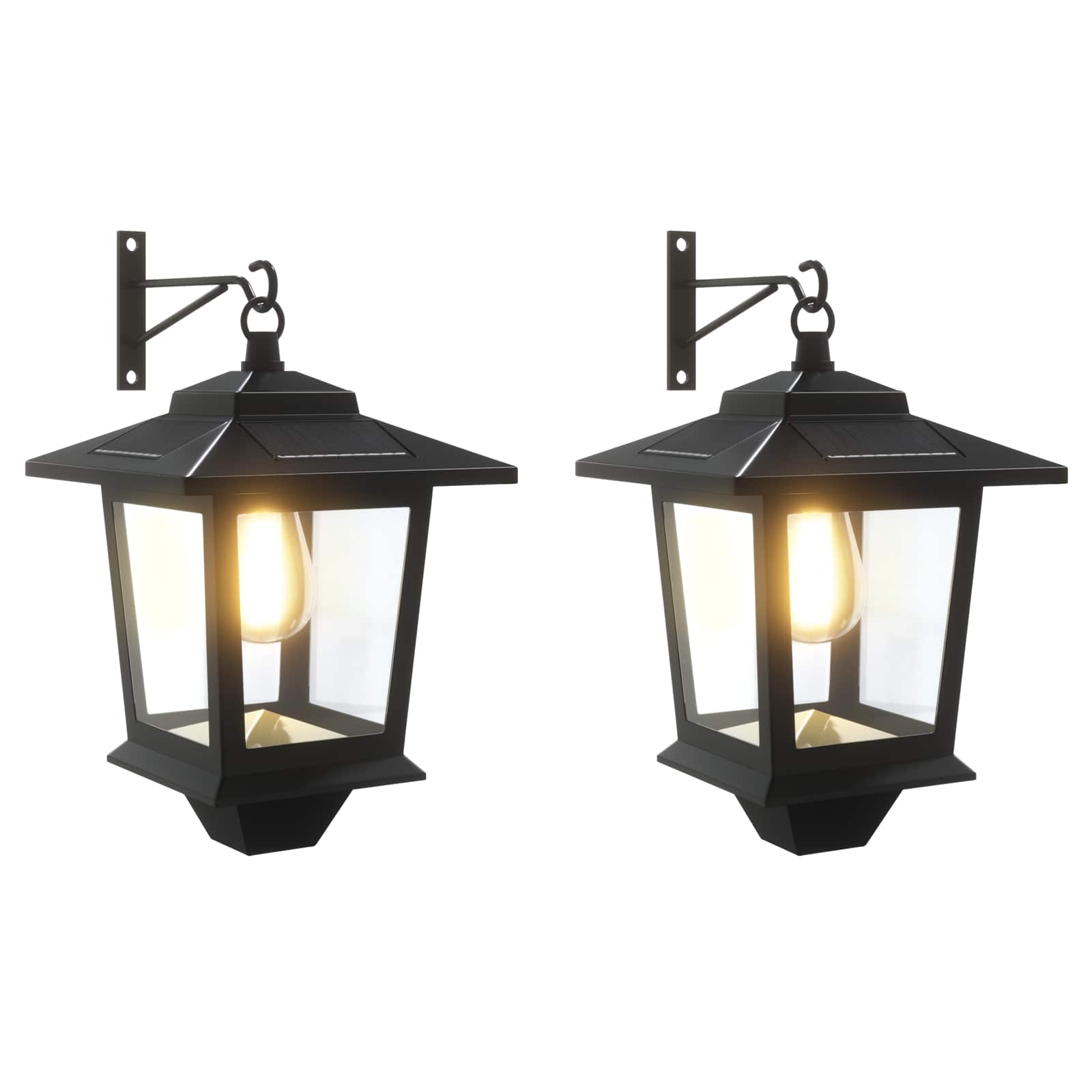 vidaXL Wandlamp with LED Bulb 2 st Zwart 19 x 14 x 25 cm RVS en ABS
