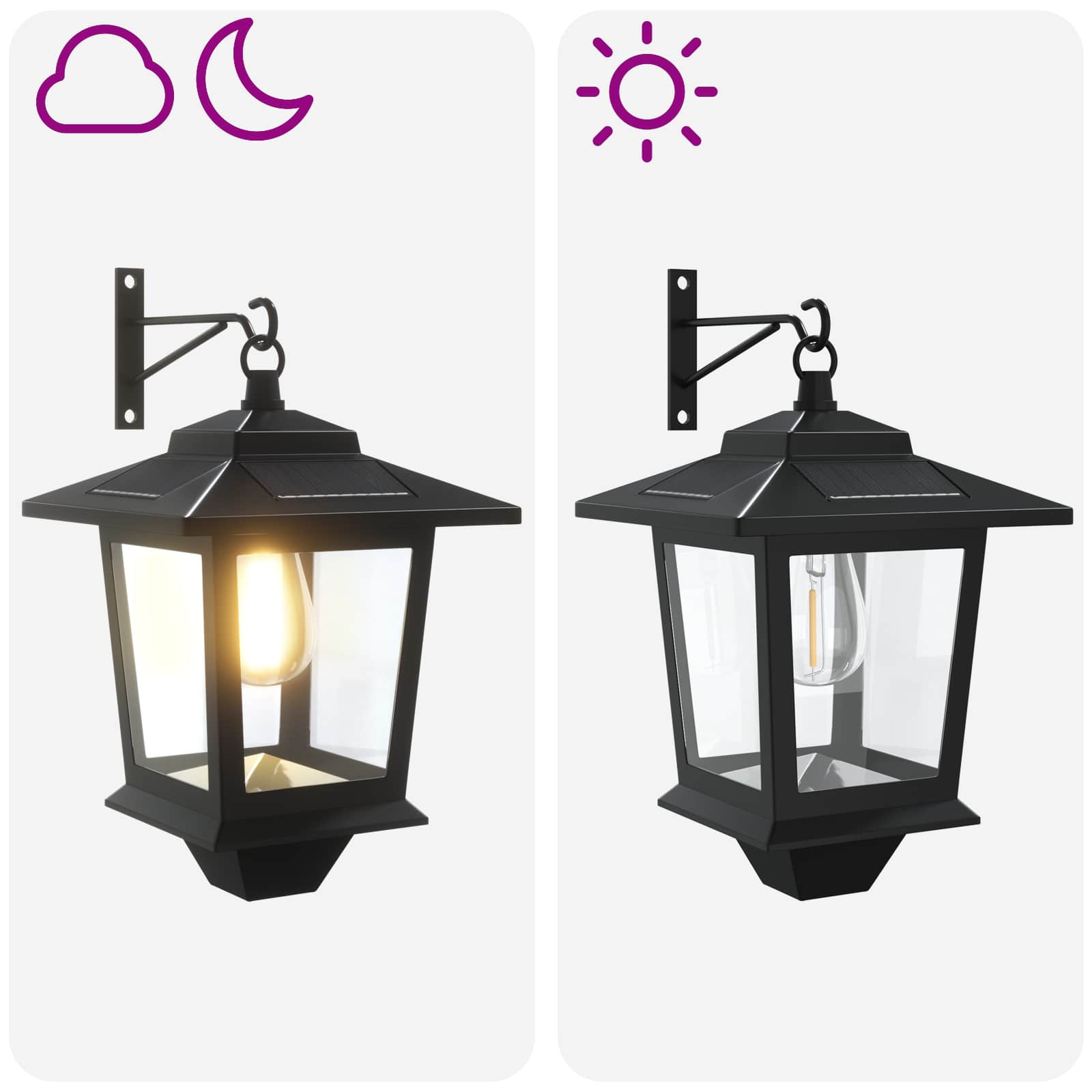 vidaXL Wandlamp with LED Bulb 2 st Zwart 19 x 14 x 25 cm RVS en ABS