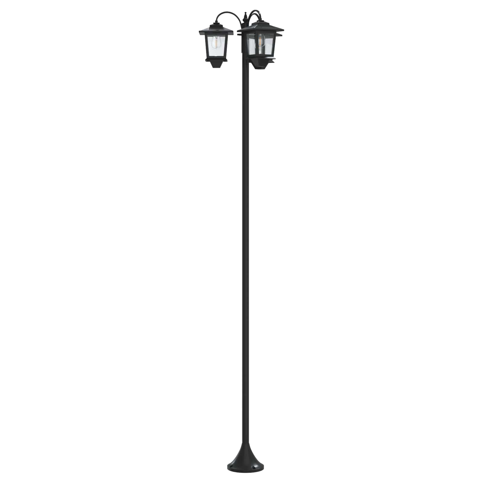 vidaXL 3-Armige Lantaarnpaal Zwart 16 x 16 x 187 cm Aluminium en ABS