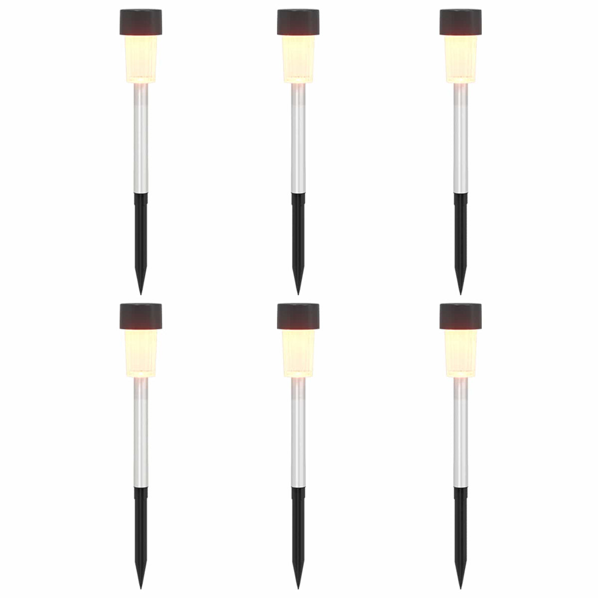 vidaXL Buitenzonne-lampen met grondpin 6 pcs Warmwit 29,5 cm
