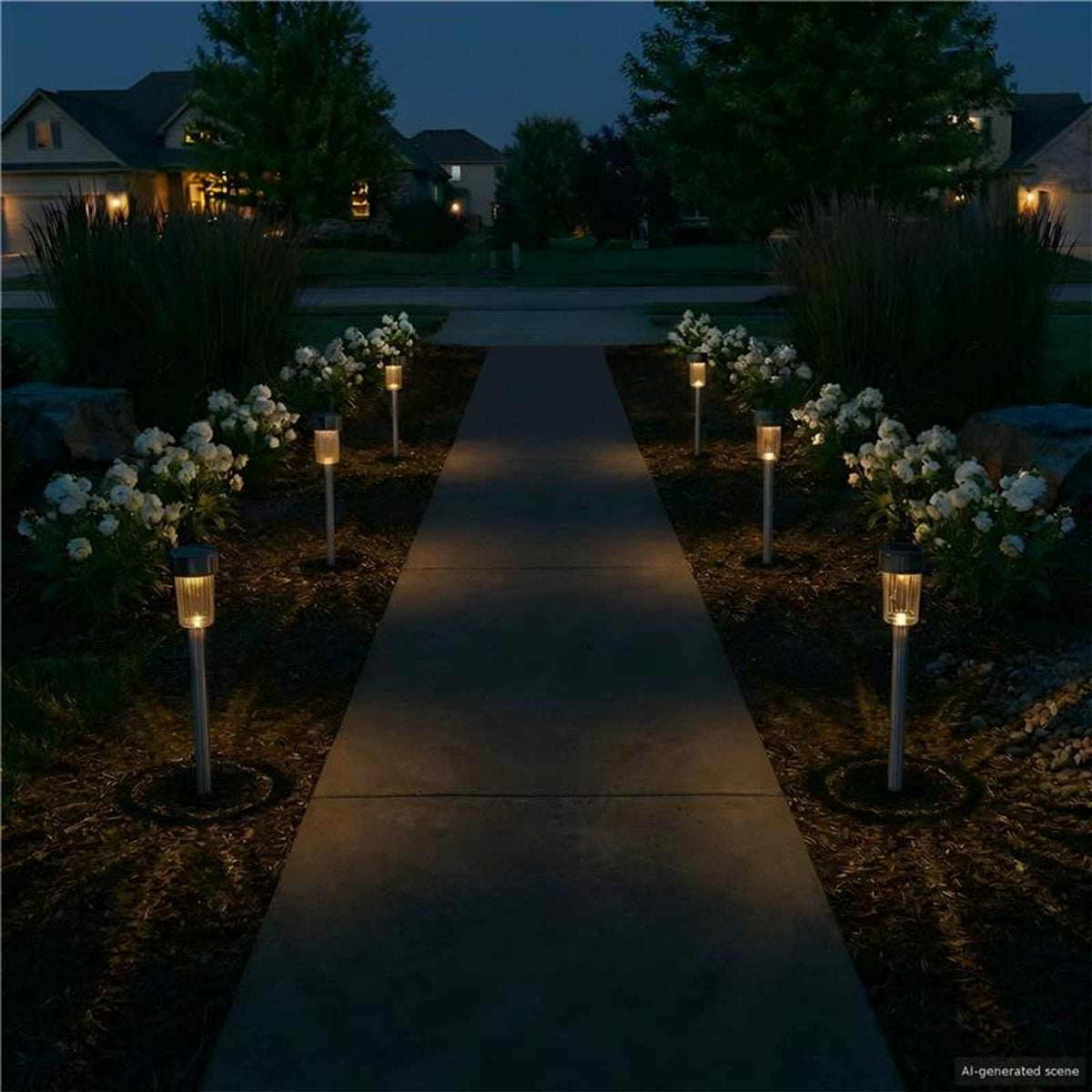 vidaXL Buitenzonne-lampen met grondpin 6 pcs Warmwit 29,5 cm