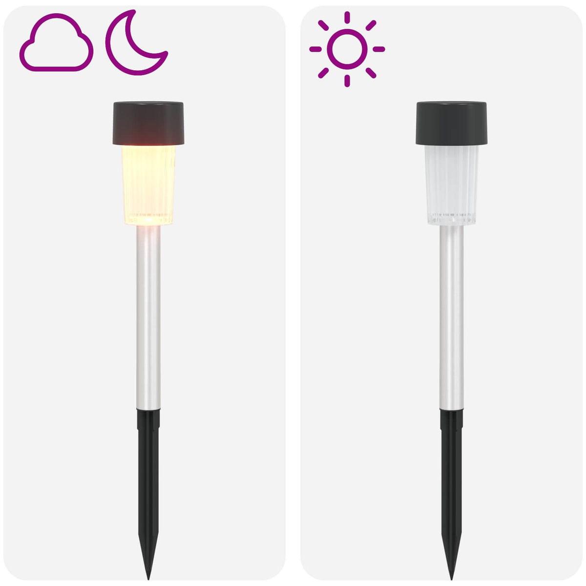 vidaXL Buitenzonne-lampen met grondpin 6 pcs Warmwit 29,5 cm