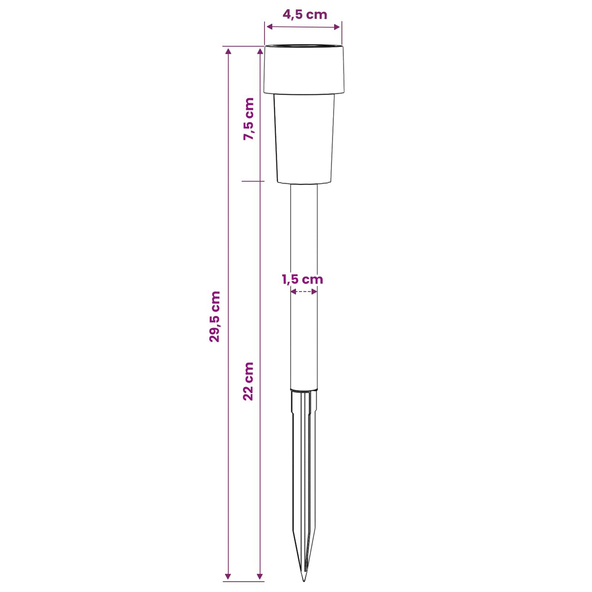 vidaXL Buitenzonne-lampen met grondpin 6 pcs Warmwit 29,5 cm