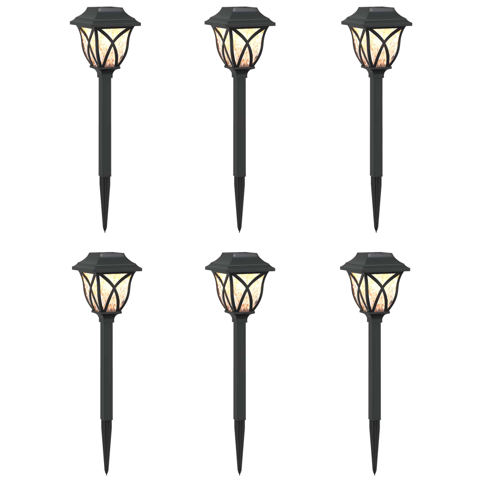 vidaXL Buitenzonne-lampen met grondpin 6 pcs Warmwit 42 cm PP
