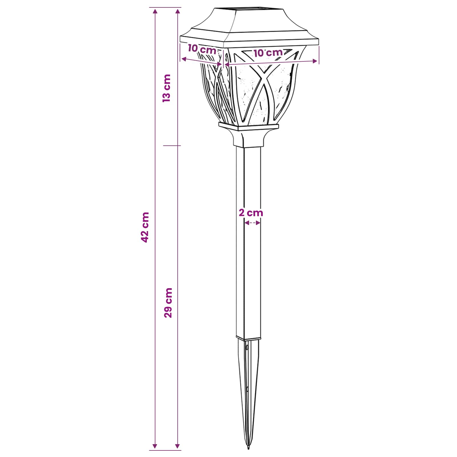 vidaXL Buitenzonne-lampen met grondpin 6 pcs Warmwit 42 cm PP