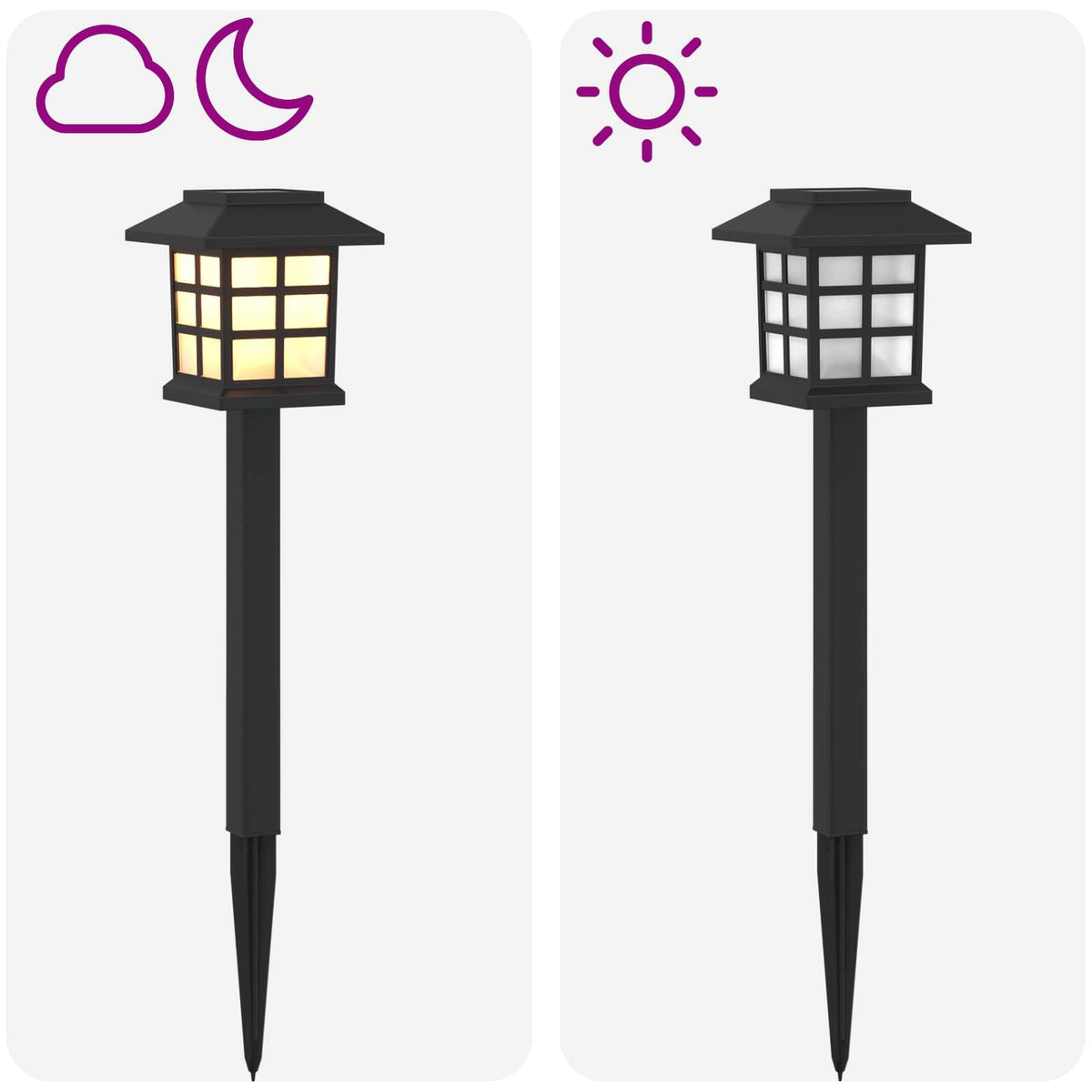 vidaXL Buitenzonne-lampen met grondpin 6 pcs Warmwit 38,5 cm PP