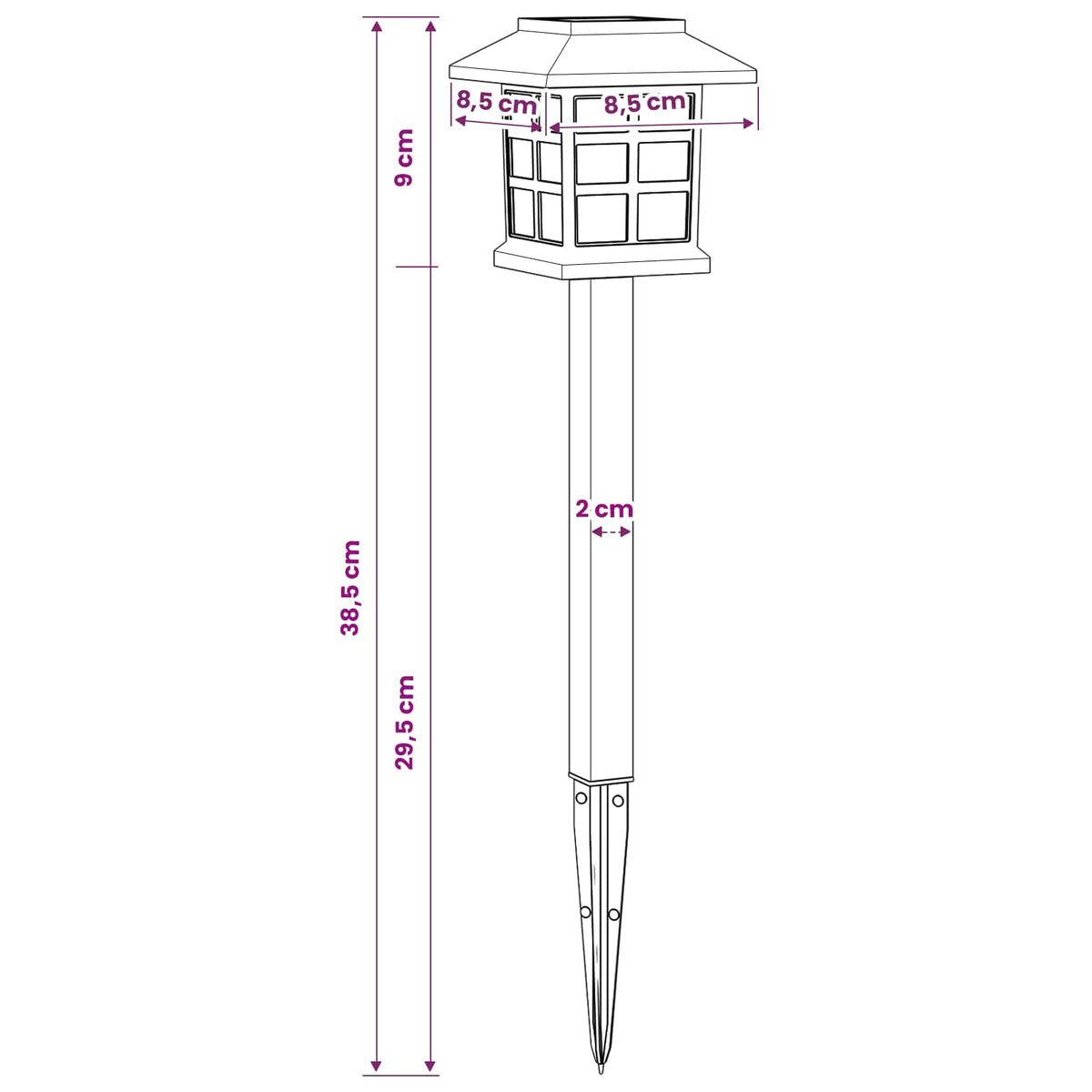 vidaXL Buitenzonne-lampen met grondpin 6 pcs Warmwit 38,5 cm PP