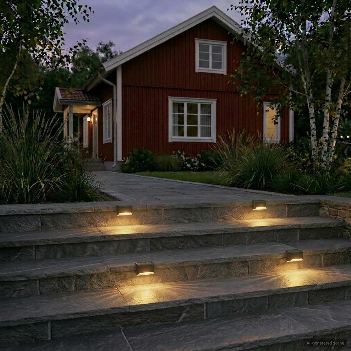 vidaXL Buitenzonne-lampen met grondpin 4 pcs Warmwit 4,5 cm ABS en PS