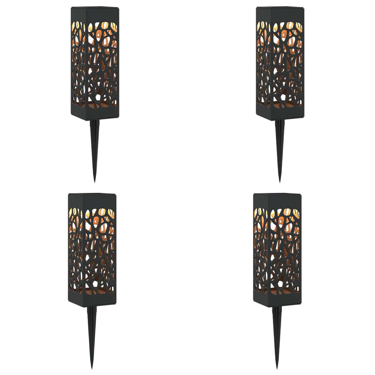vidaXL Buitenzonne-lampen met grondpin 4 pcs Warmwit 29 cm PP