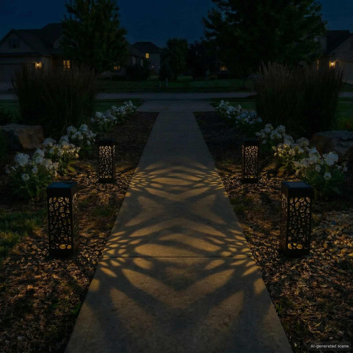 vidaXL Buitenzonne-lampen met grondpin 4 pcs Warmwit 29 cm PP