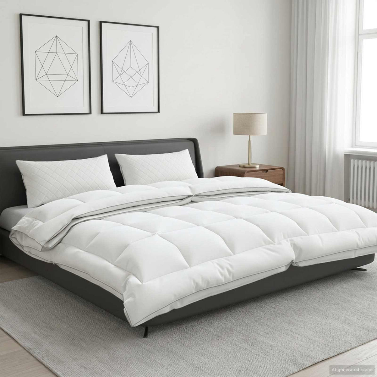 vidaXL Dekbed 137x200 cm 4 seizoenen 200+300 GSM Australisch Wol Wit