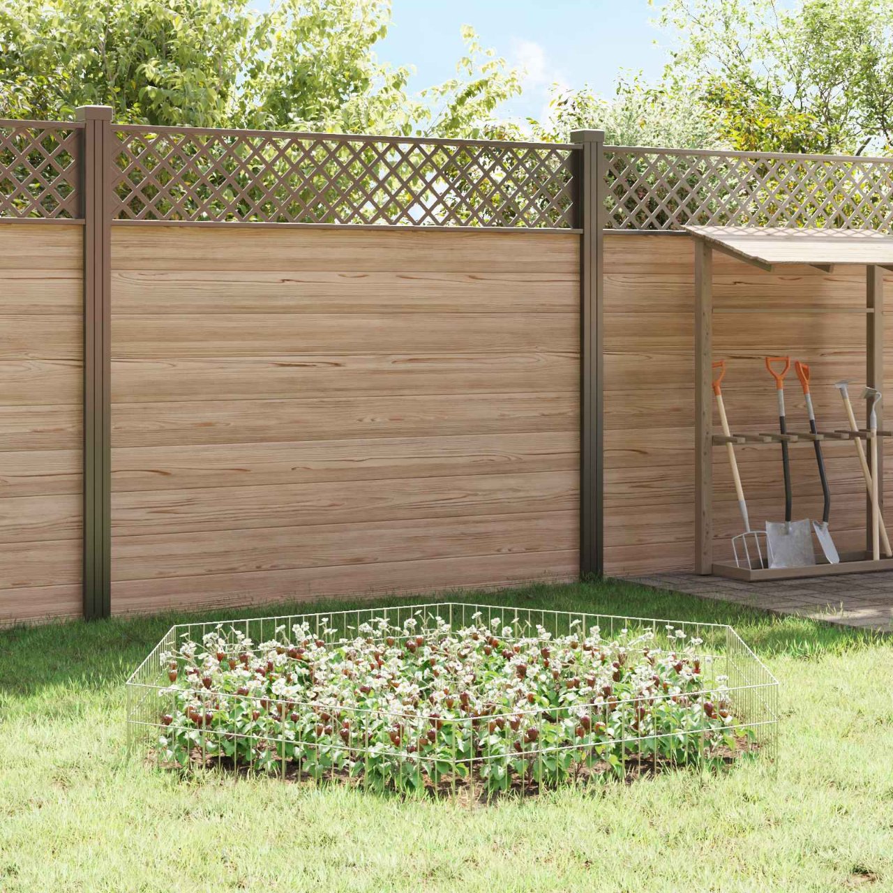 vidaXL Tuin schuttingpaneel 12 pcs Gegalvaniseerd staal Zilverkleurig