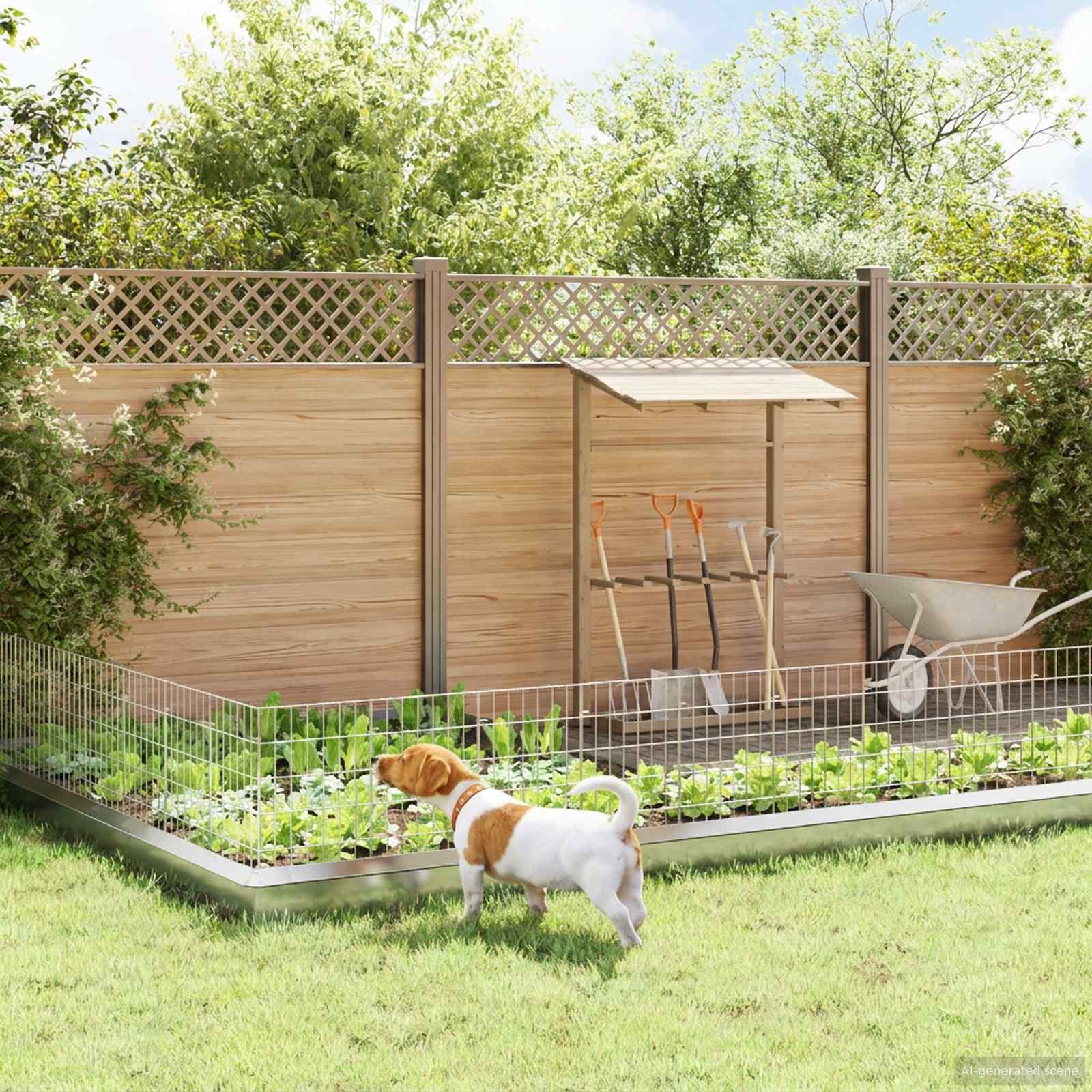 vidaXL Tuin omheining met palen 48 pcs 95 x 30 cm Mesh Zilverkleurig