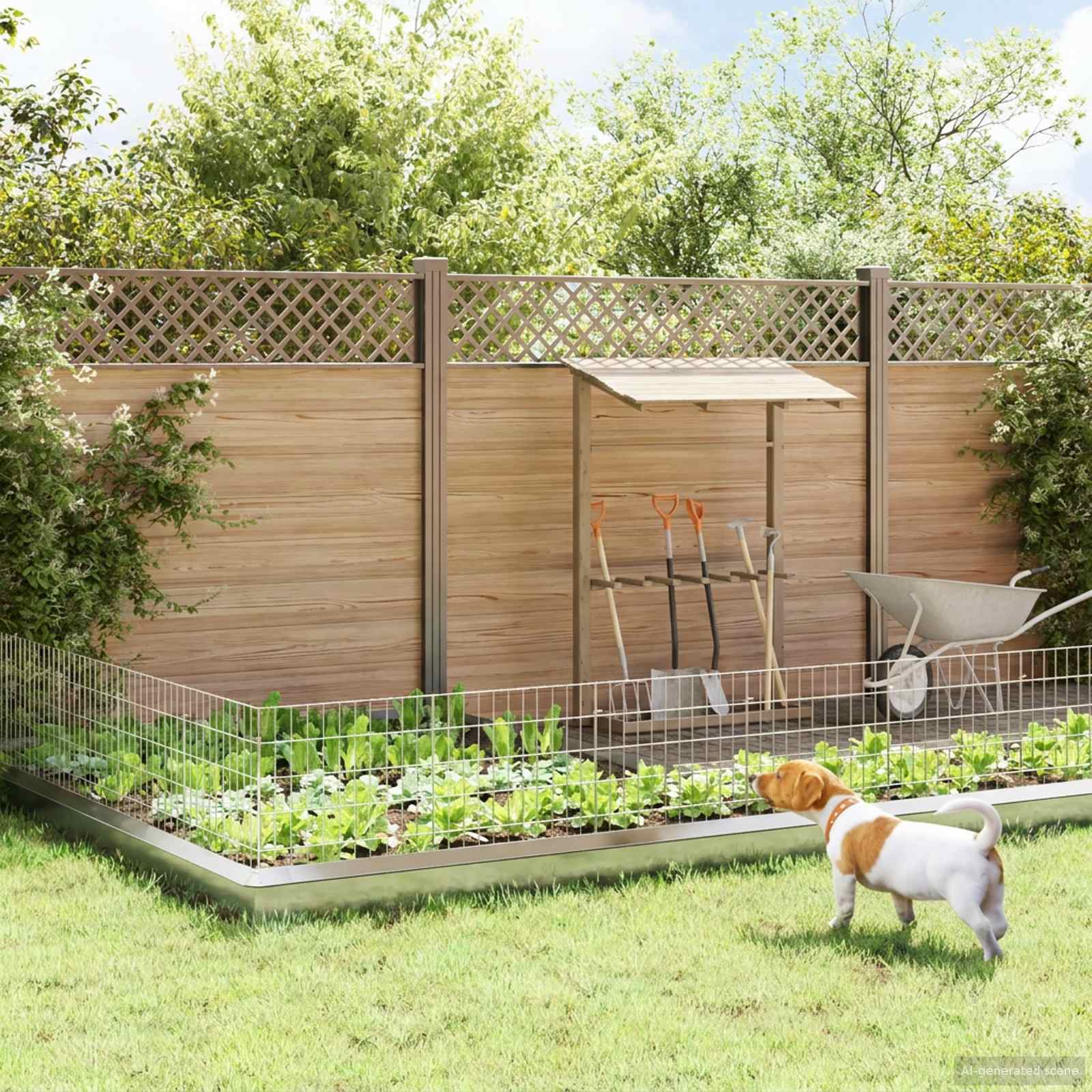vidaXL Tuin omheining met palen 48 pcs 95 x 30 cm Mesh Zilverkleurig