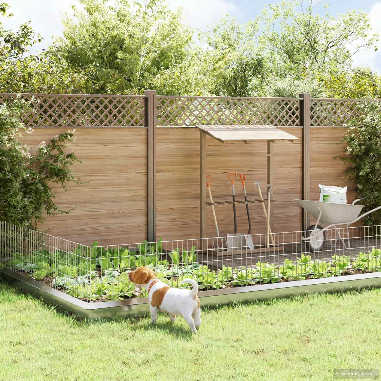 vidaXL Tuin omheining met palen 48 pcs 95 x 30 cm Mesh Zilverkleurig