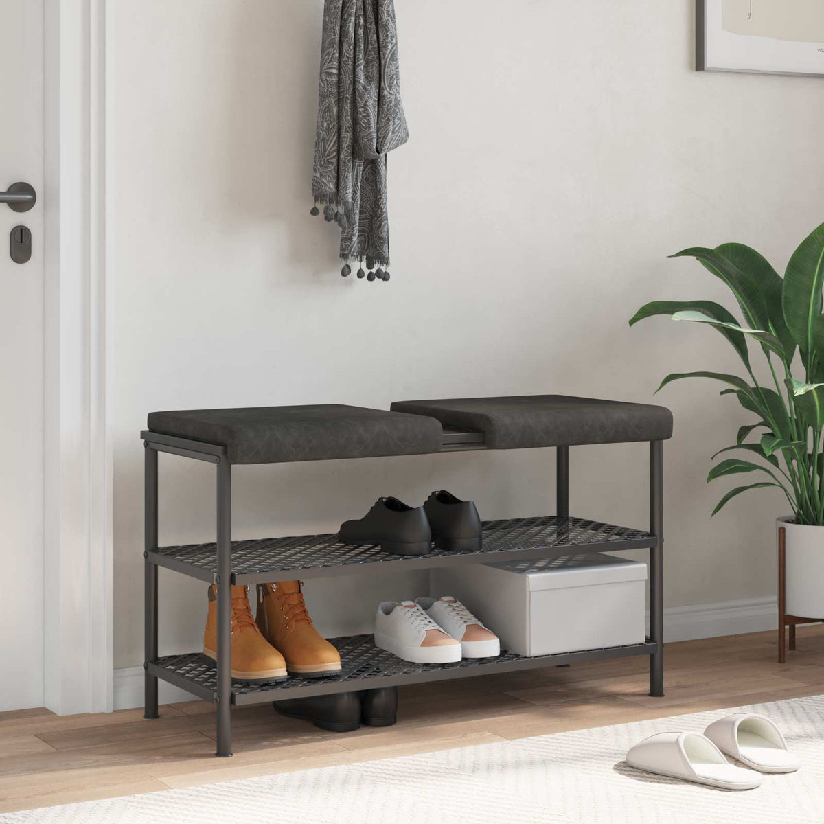 vidaXL Bankkussen 2 st Kunstleer Zwart Diepte 35 cm