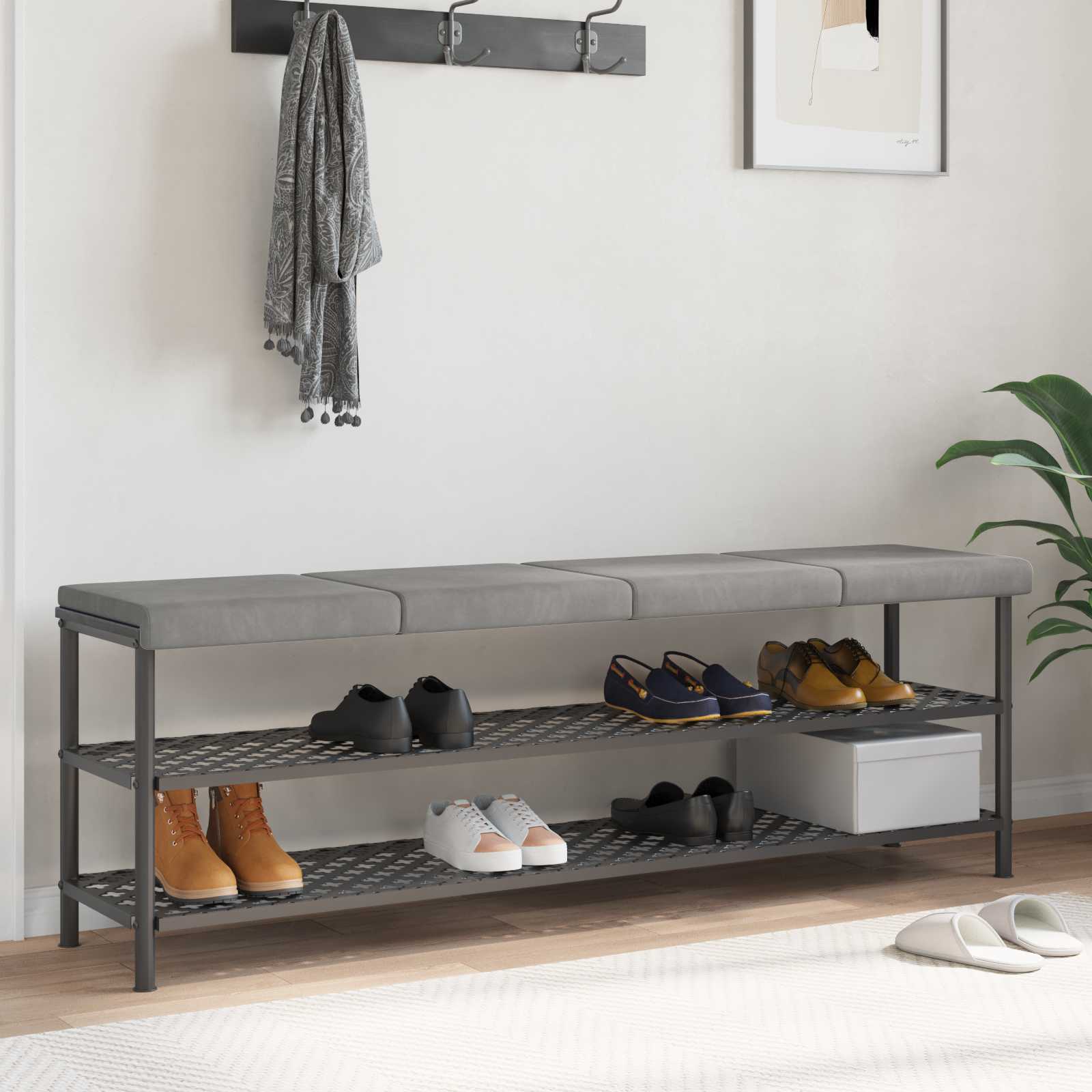 vidaXL Bankkussen 2 st fluweel Lichtgrijs Diepte 35 cm