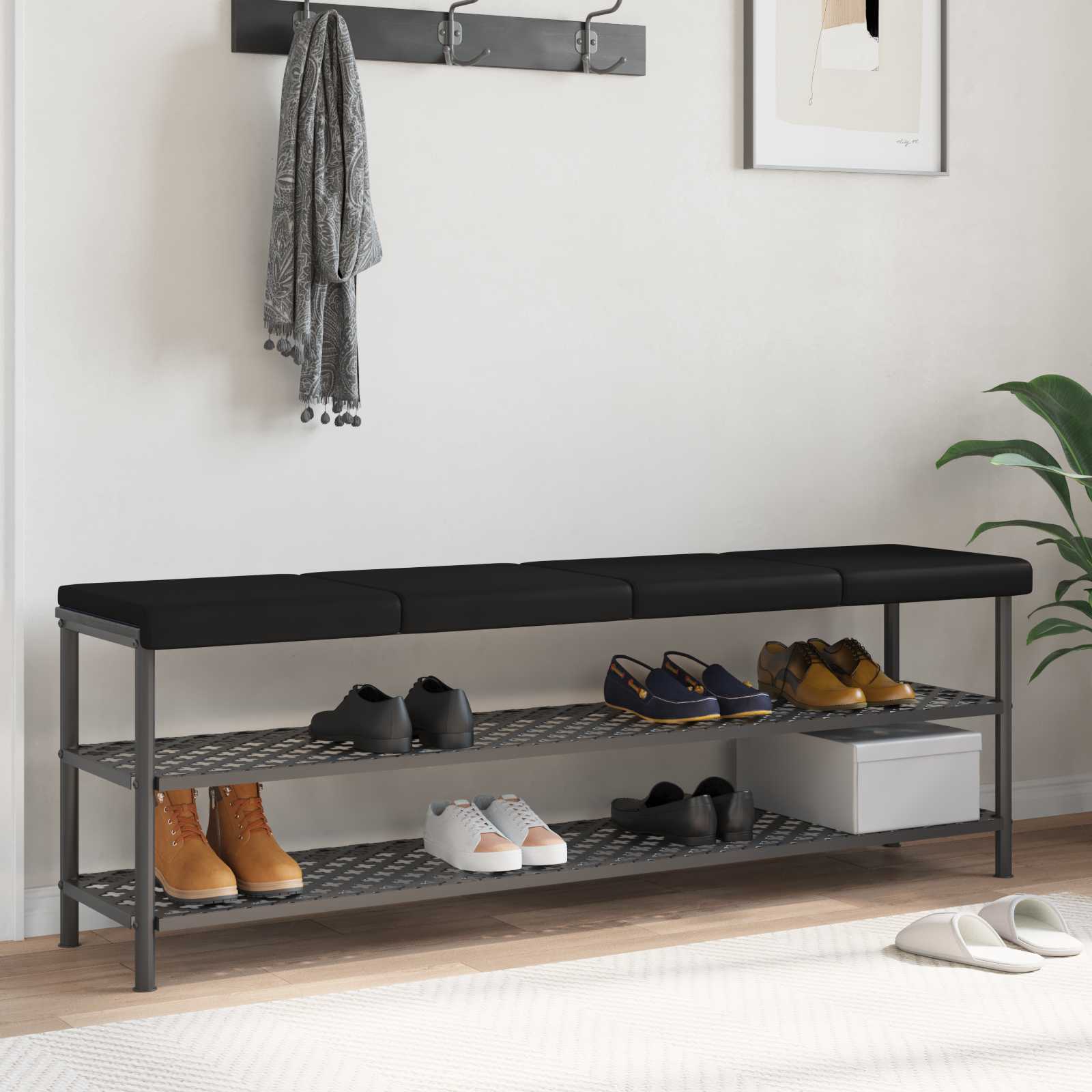 vidaXL Bankkussen 2 st Kunstleer Zwart Diepte 35 cm