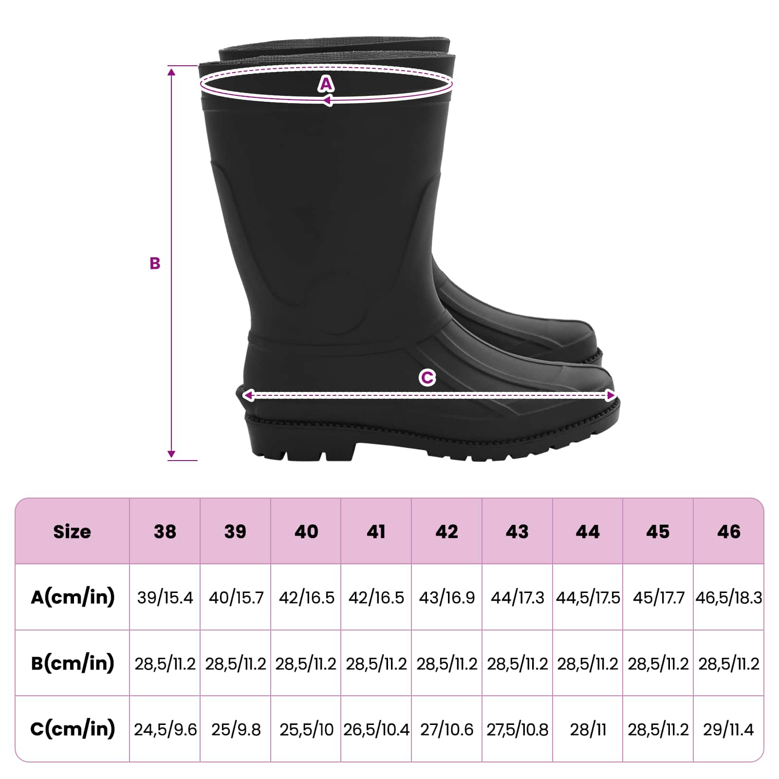 vidaXL Regenlaarzen PVC Maat 38 Zwart