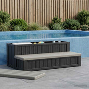 vidaXL Hottub-opstap met Opbergruimte 2-traps Bruin en Grijs PP