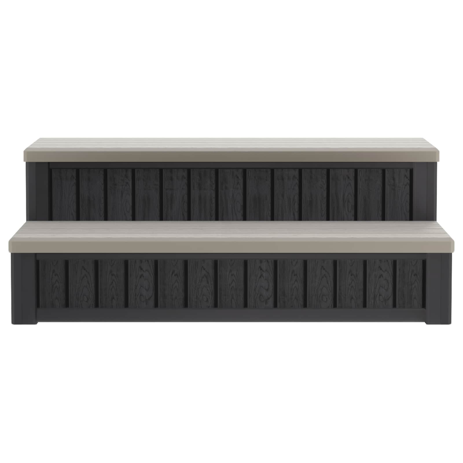 vidaXL Hottub-opstap met Opbergruimte 2-traps Bruin en Grijs PP