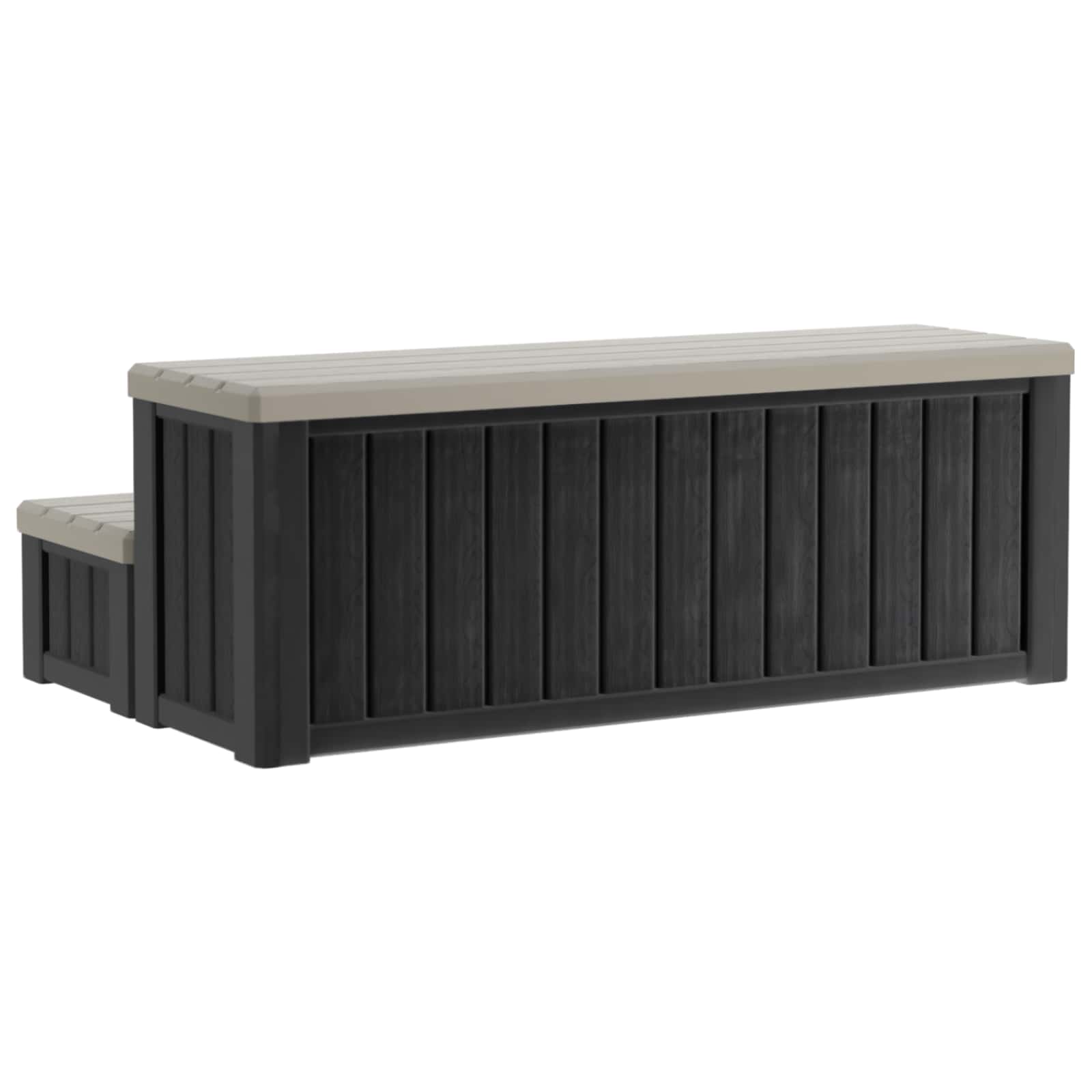 vidaXL Hottub-opstap met Opbergruimte 2-traps Bruin en Grijs PP