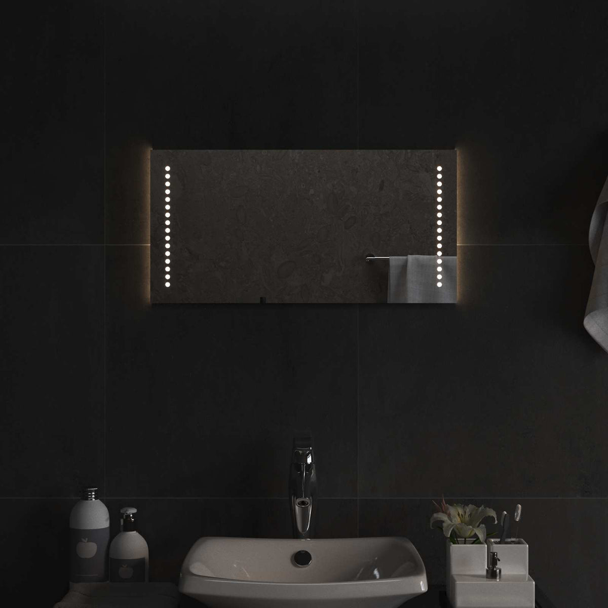 vidaXL LED Badkamer Spiegel Doorzichtig 60 x 30 cm gehard glas