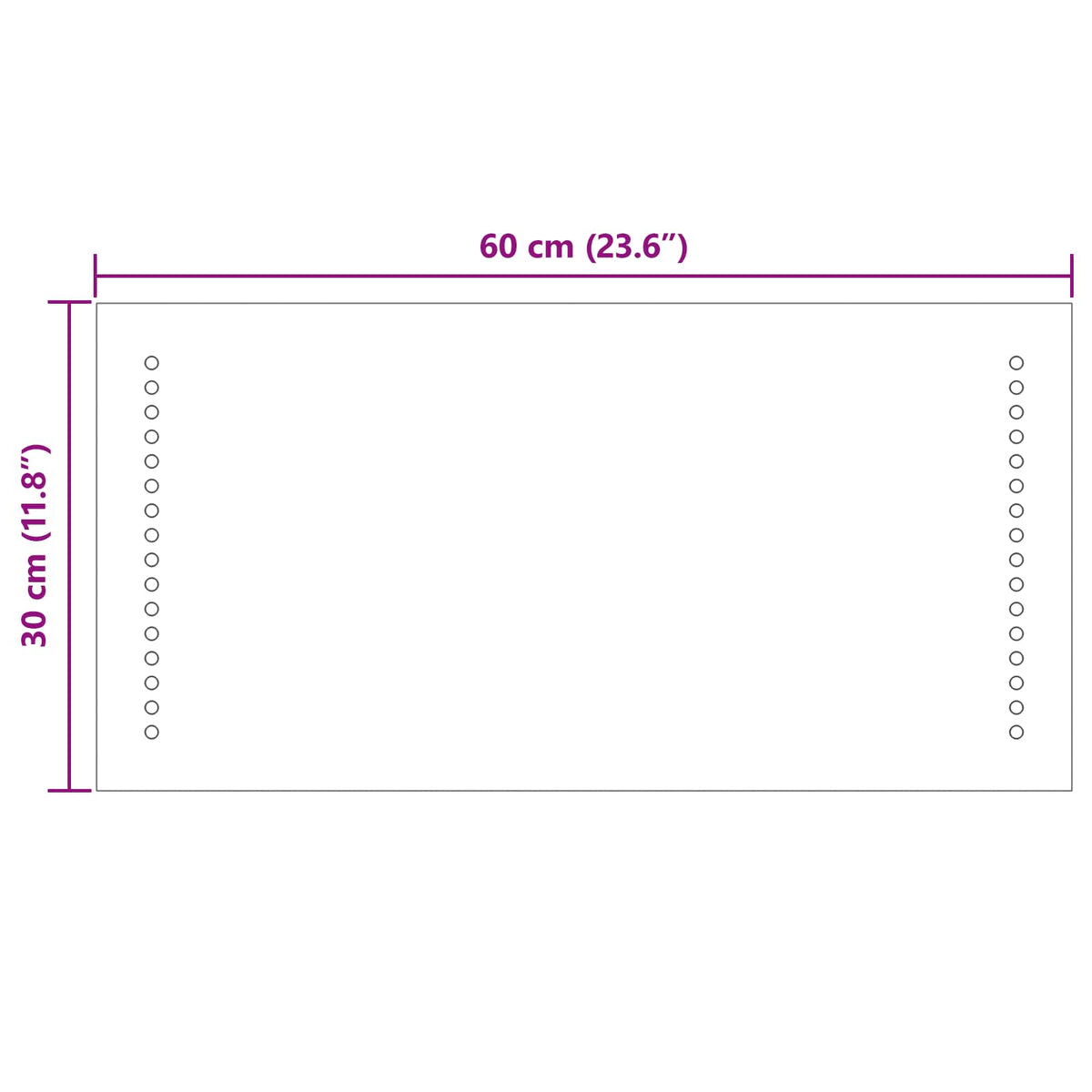 vidaXL LED Badkamer Spiegel Doorzichtig 60 x 30 cm gehard glas