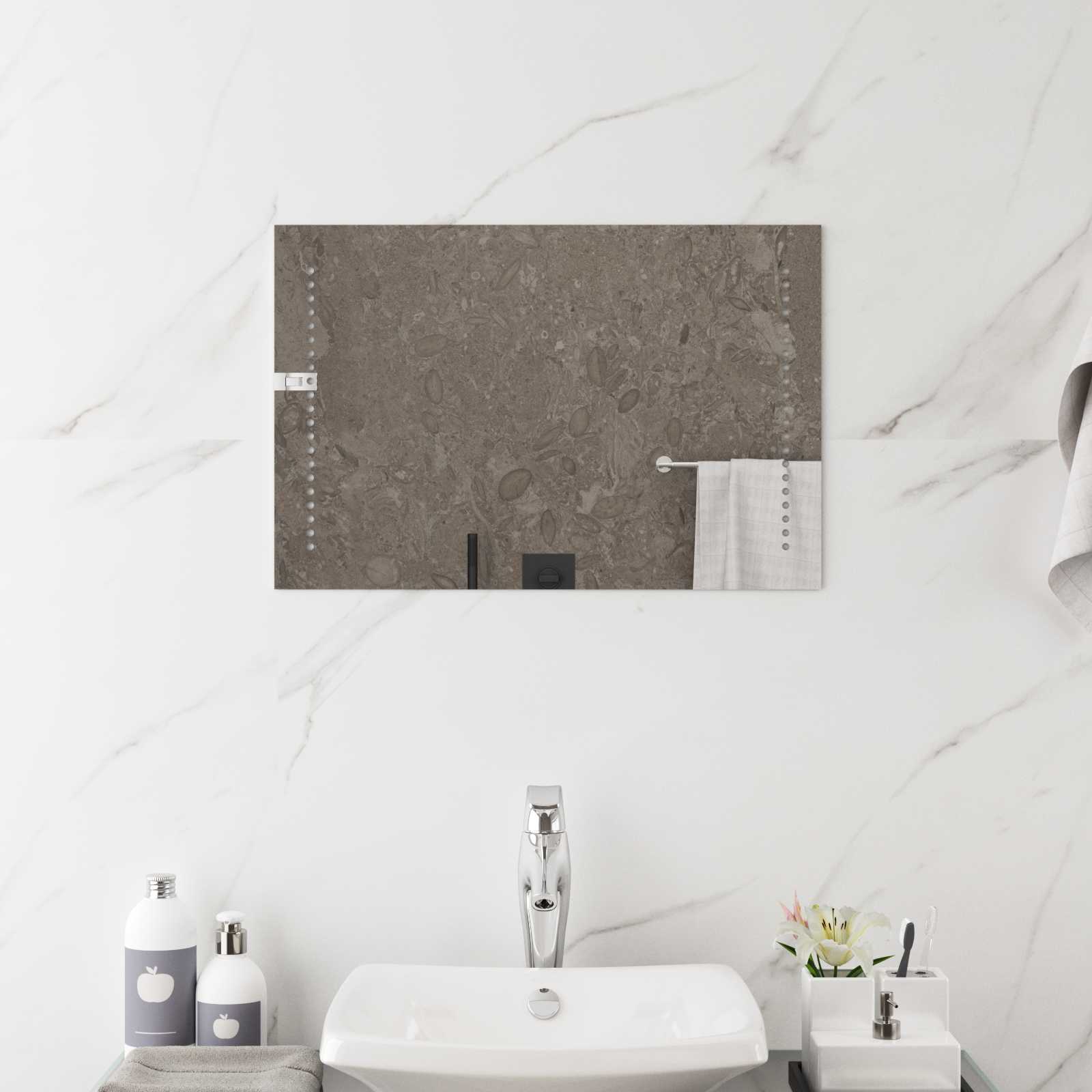 vidaXL LED Badkamer Spiegel Doorzichtig 60 x 30 cm gehard glas