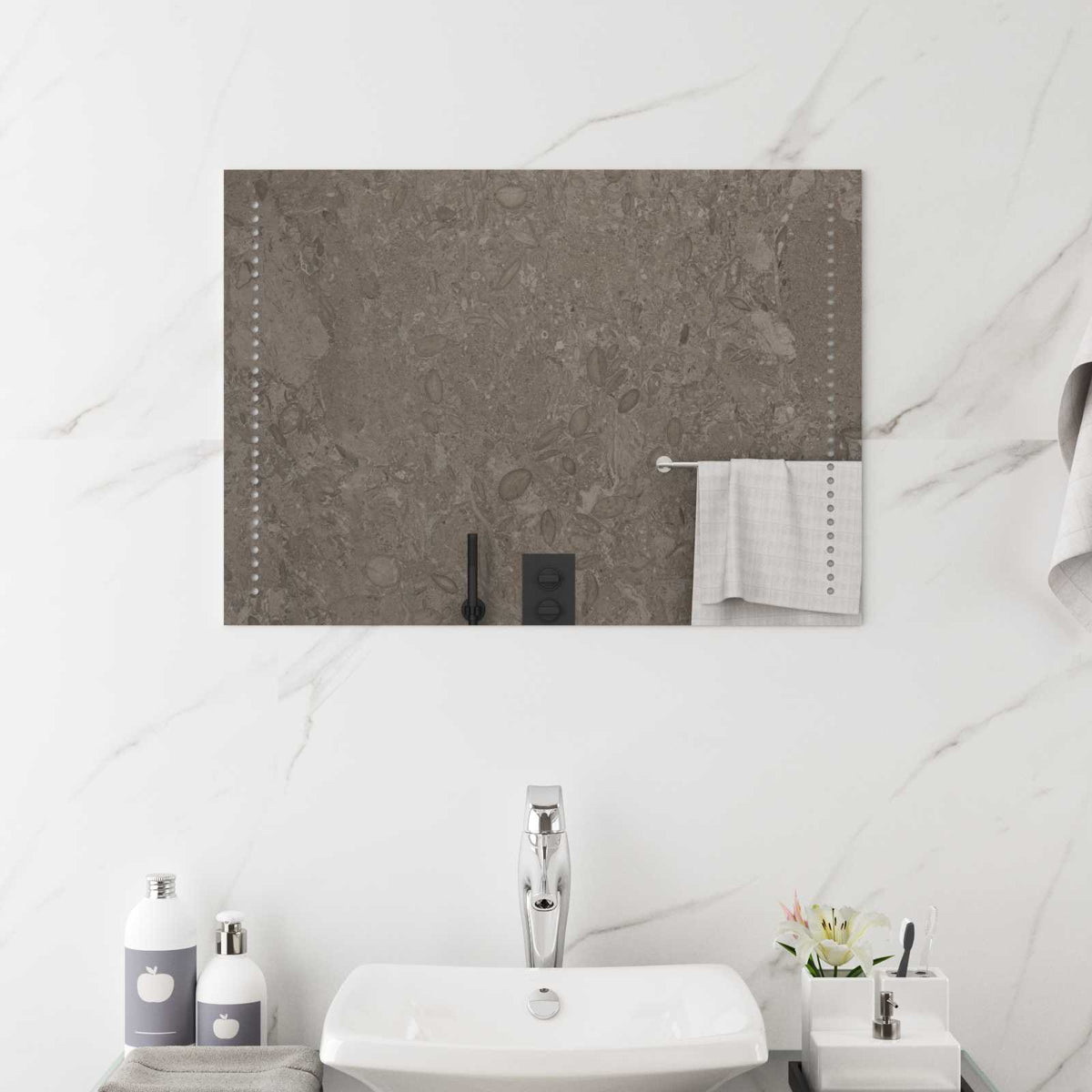 vidaXL LED Badkamer Spiegel Doorzichtig 60 x 30 cm gehard glas