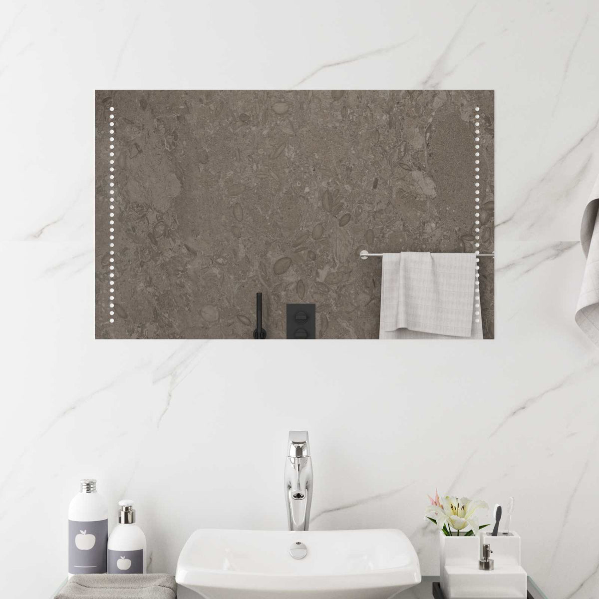 vidaXL LED Badkamer Spiegel Doorzichtig 60 x 30 cm gehard glas