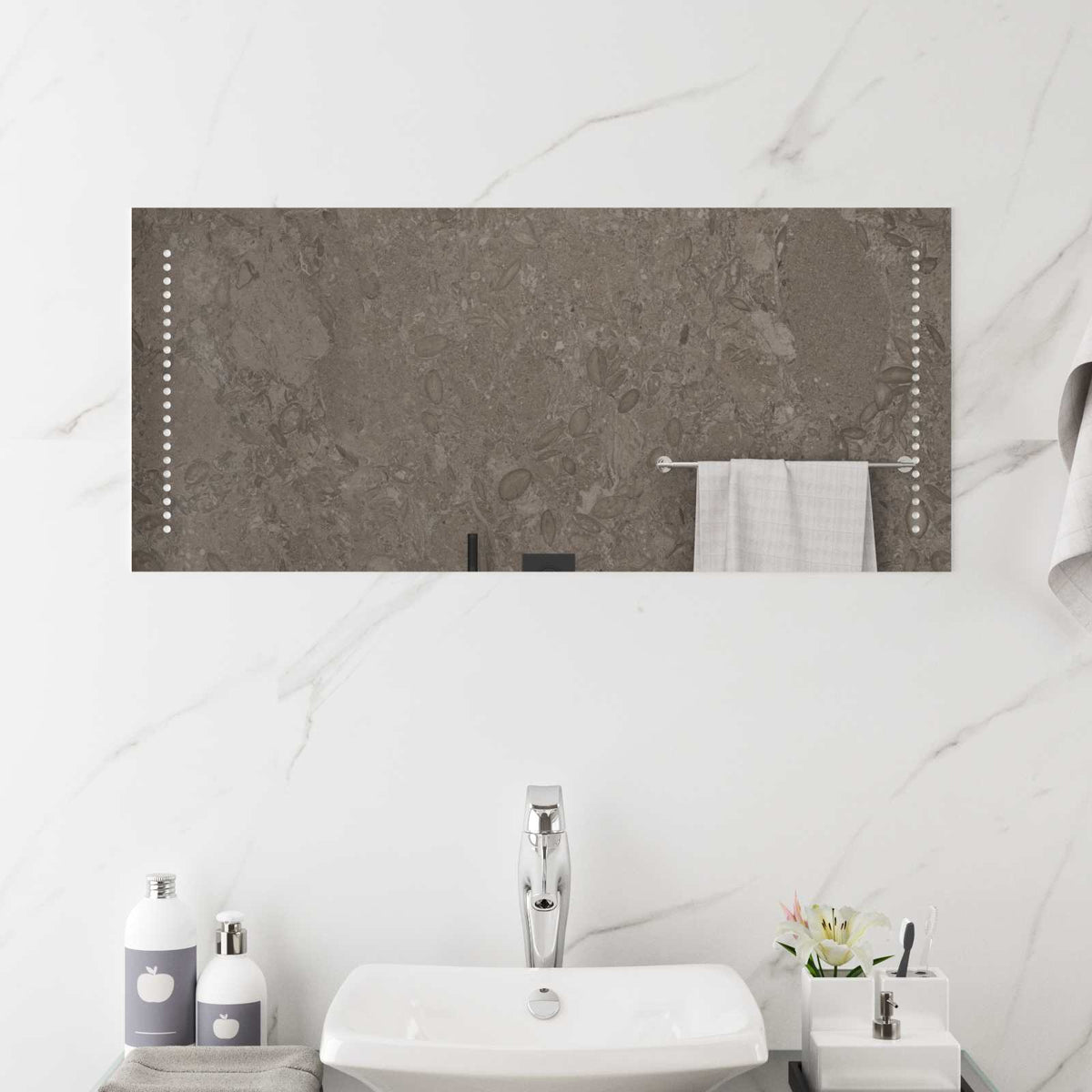 vidaXL LED Badkamer Spiegel Doorzichtig 60 x 30 cm gehard glas