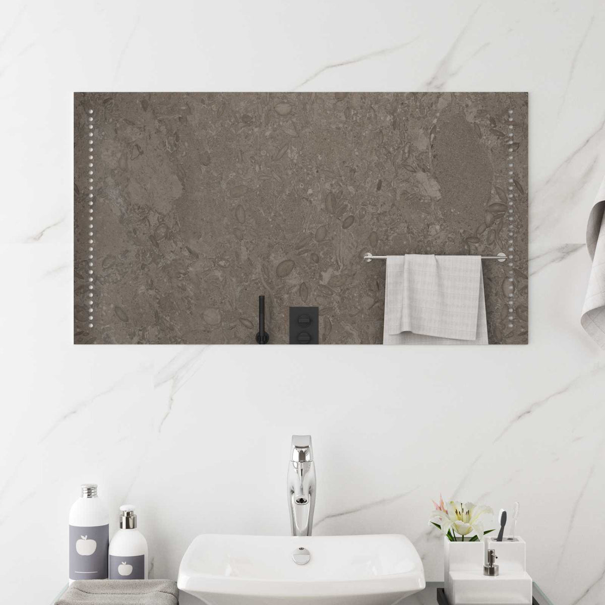 vidaXL LED Badkamer Spiegel Doorzichtig 60 x 30 cm gehard glas