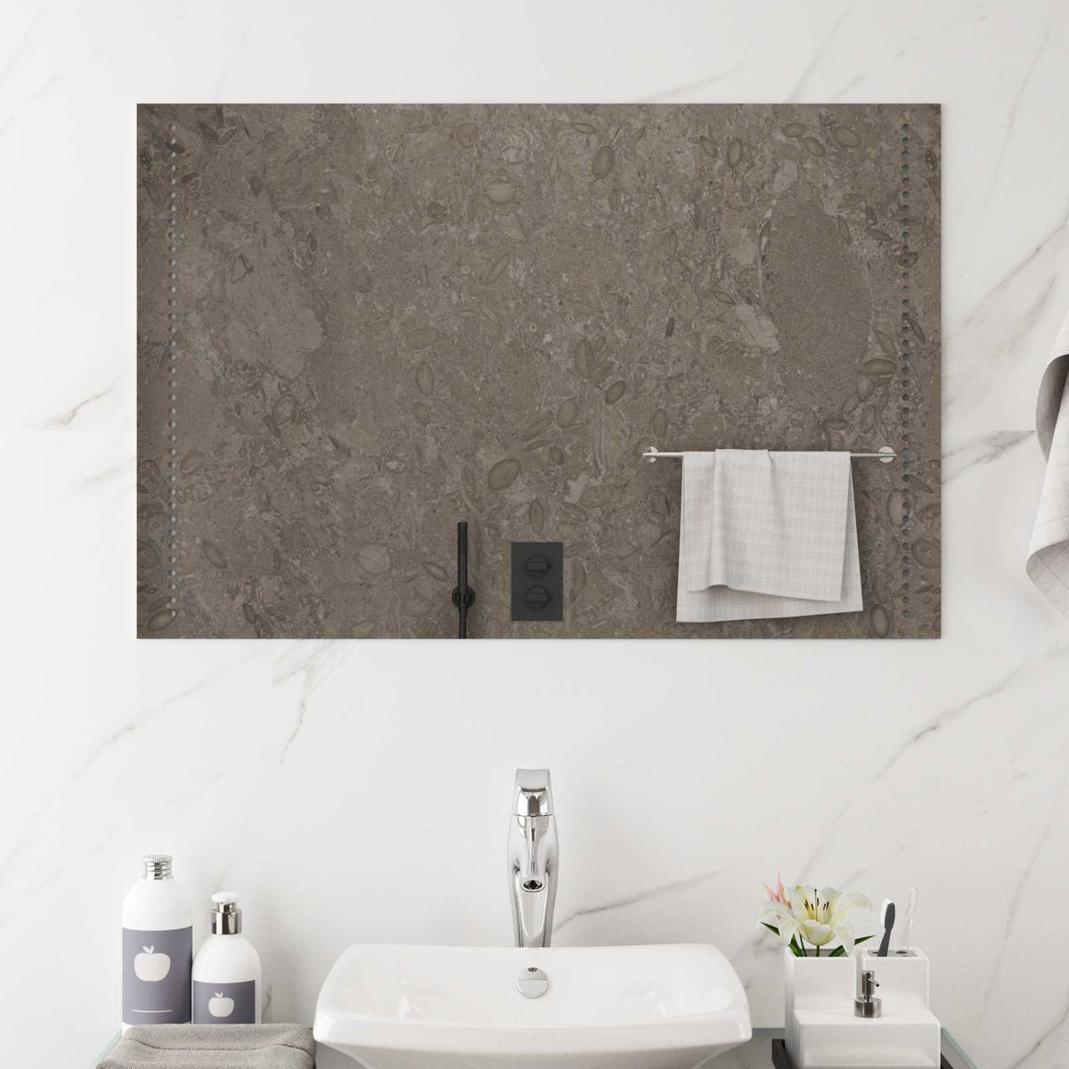 vidaXL LED Badkamer Spiegel Doorzichtig 60 x 30 cm gehard glas