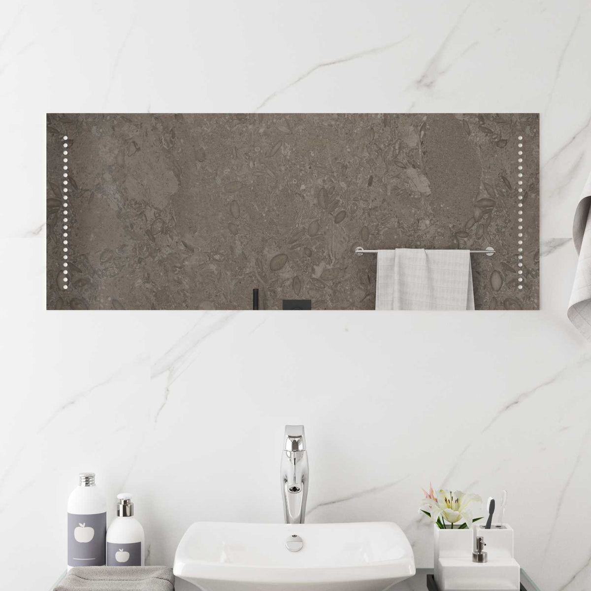 vidaXL LED Badkamer Spiegel Doorzichtig 60 x 30 cm gehard glas