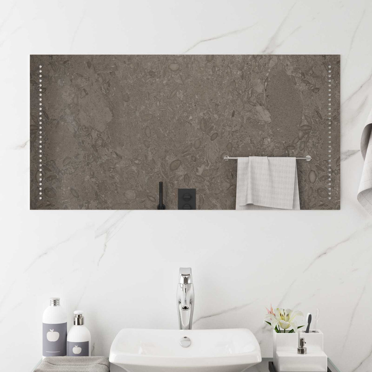vidaXL LED Badkamer Spiegel Doorzichtig 60 x 30 cm gehard glas