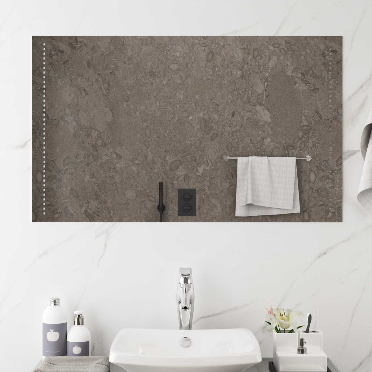 vidaXL LED Badkamer Spiegel Doorzichtig 60 x 30 cm gehard glas