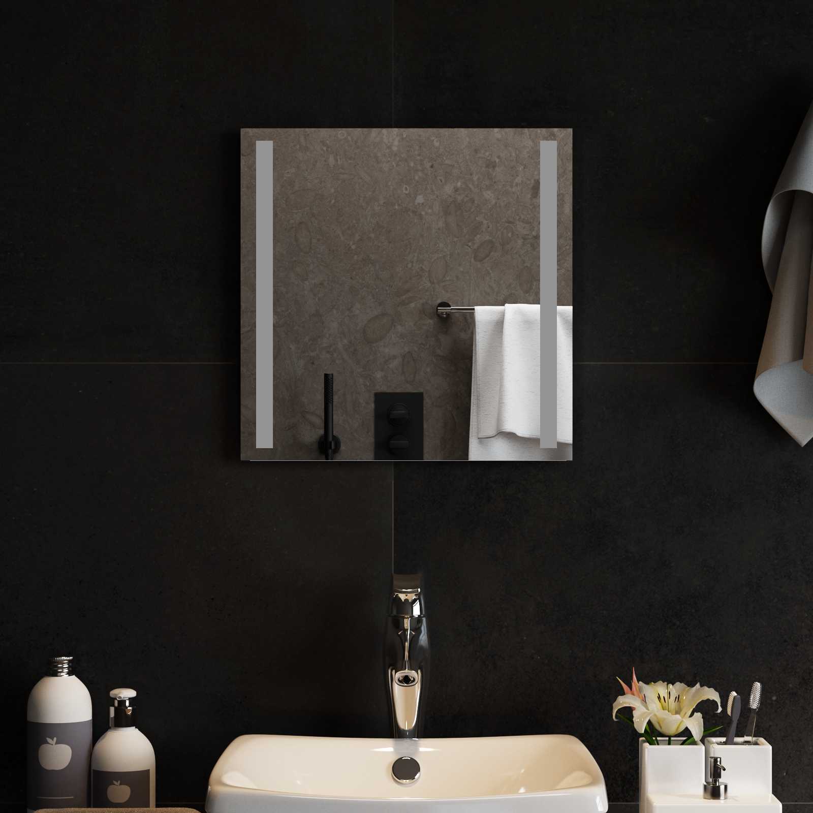vidaXL LED Badkamer Spiegel Transparant 40 x 40 cm gehard glas