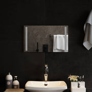 vidaXL LED Badkamer Spiegel Transparant 50 x 30 cm gehard glas