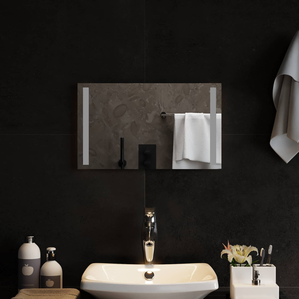 vidaXL LED Badkamer Spiegel Transparant 50 x 30 cm gehard glas