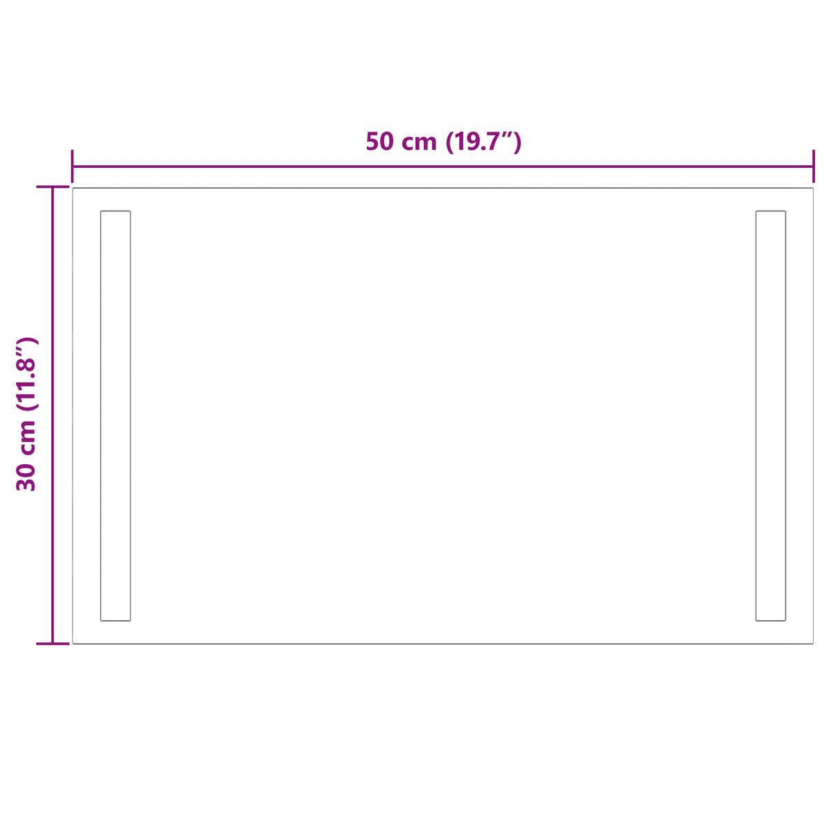 vidaXL LED Badkamer Spiegel Transparant 50 x 30 cm gehard glas