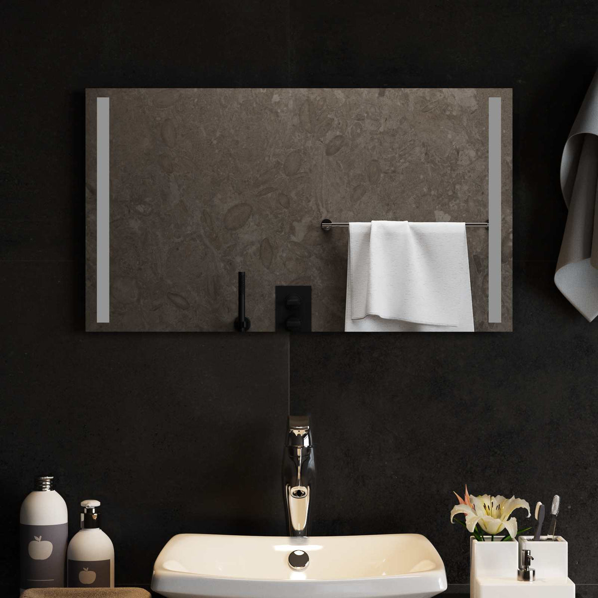 vidaXL LED Badkamer Spiegel Transparant 50 x 30 cm gehard glas