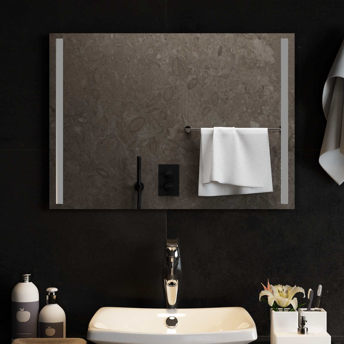 vidaXL LED Badkamer Spiegel Transparant 50 x 30 cm gehard glas